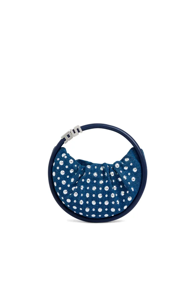 Women Mini Domino Bag In Denim And Studs Blue Studs Blue Sonia Rykiel Le Domino