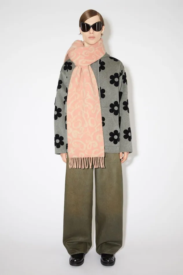 Women Monogram Jacquard Scarf Pinklight Pink Acne Studios Scarves