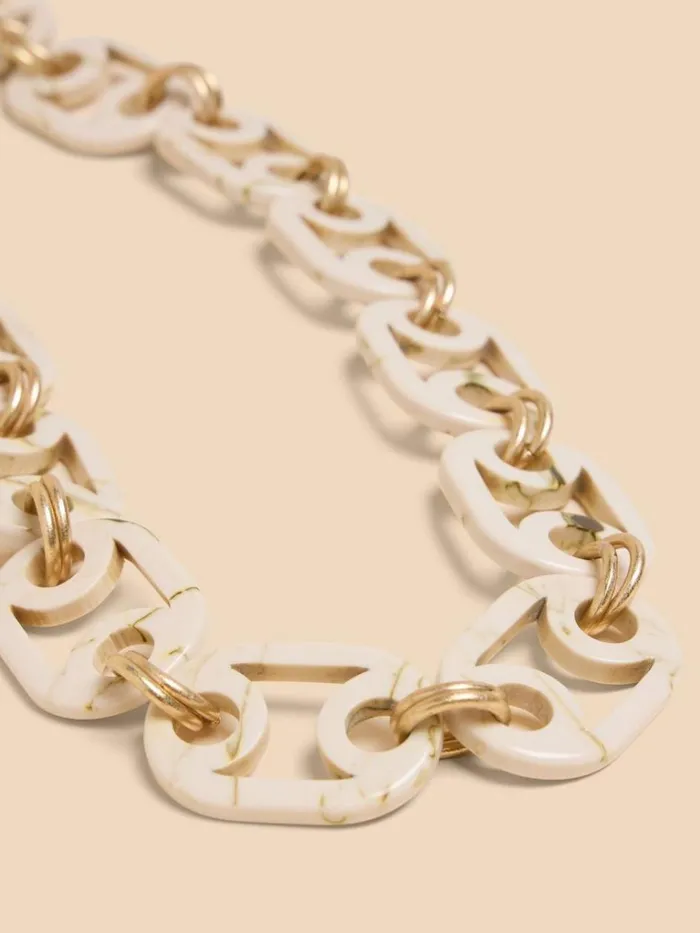 Women NECKLACES White Stuff Ema Resin Chain Necklace Natural Multi