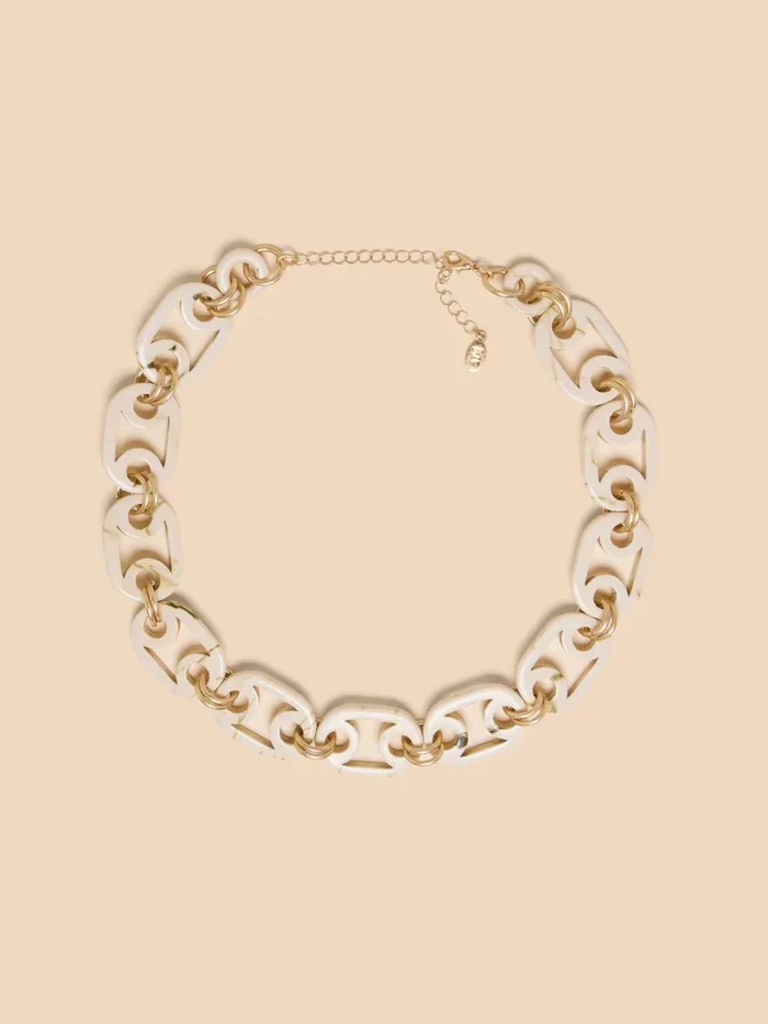 Women NECKLACES White Stuff Ema Resin Chain Necklace Natural Multi