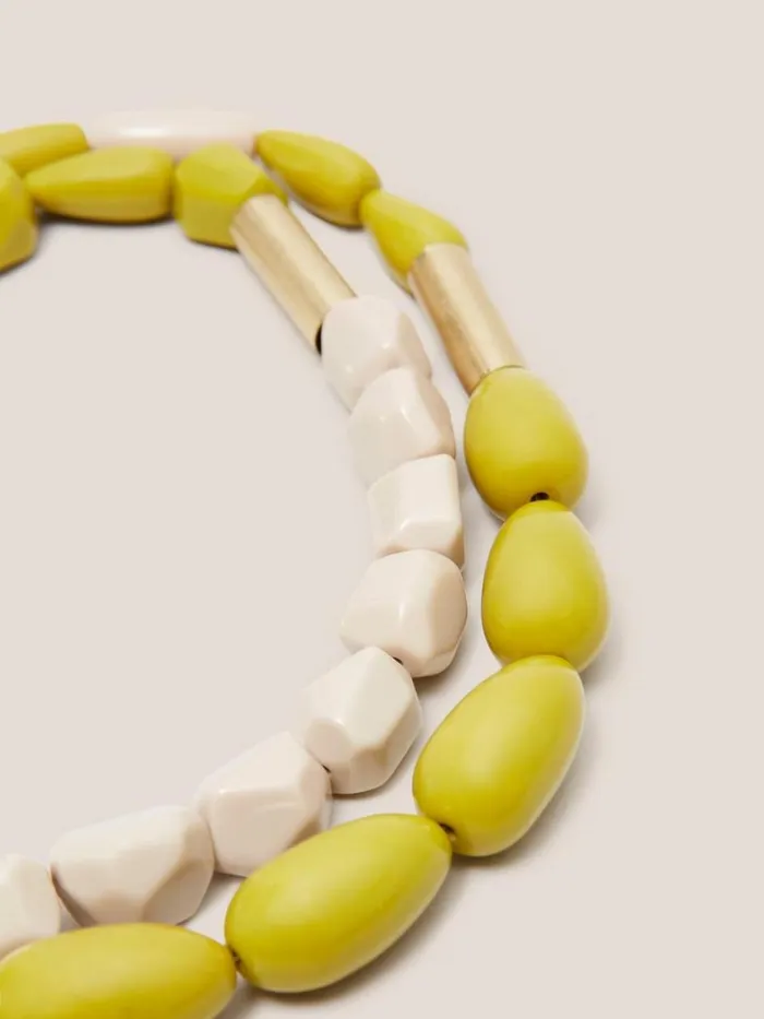 Women NECKLACES White Stuff Jasmine Bead Necklace Chartreuse Multi