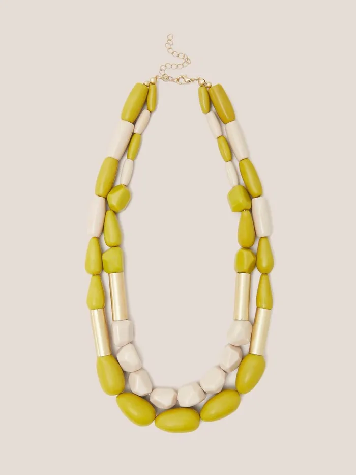 Women NECKLACES White Stuff Jasmine Bead Necklace Chartreuse Multi