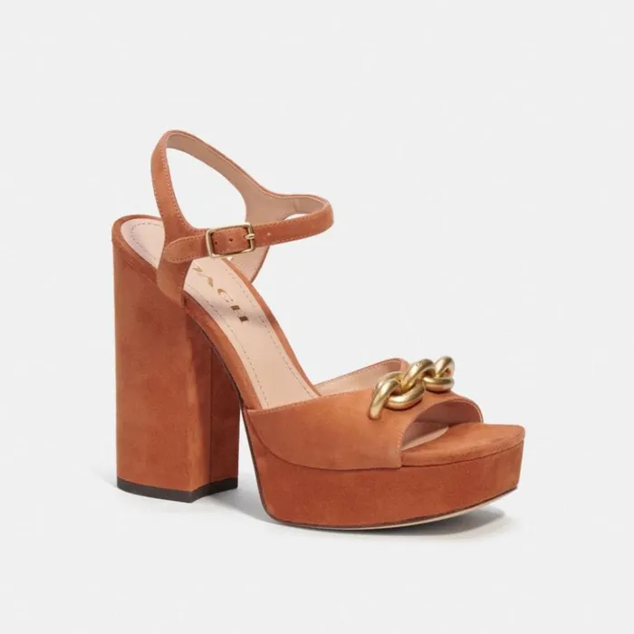 Women Nicolette Sandal Burnished Amber Coach Sandals