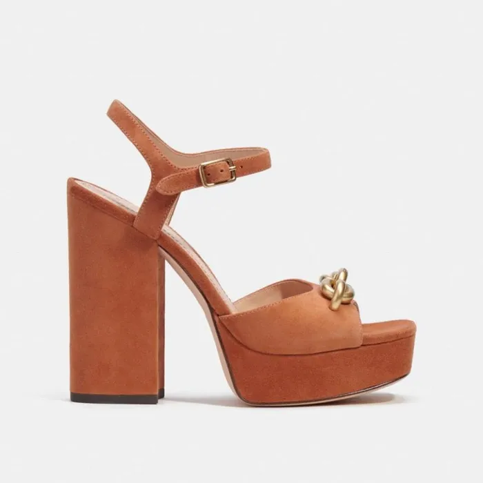 Women Nicolette Sandal Burnished Amber Coach Sandals