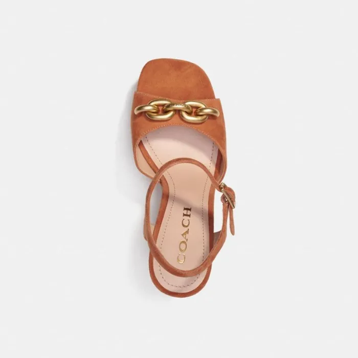Women Nicolette Sandal Burnished Amber Coach Sandals