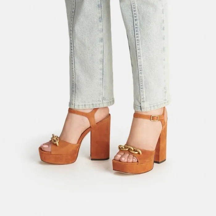 Women Nicolette Sandal Burnished Amber Coach Sandals