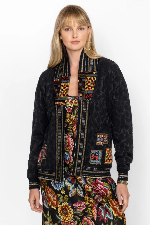 Women Outerwear Johnny Was COBBLE CARDIGAN Black