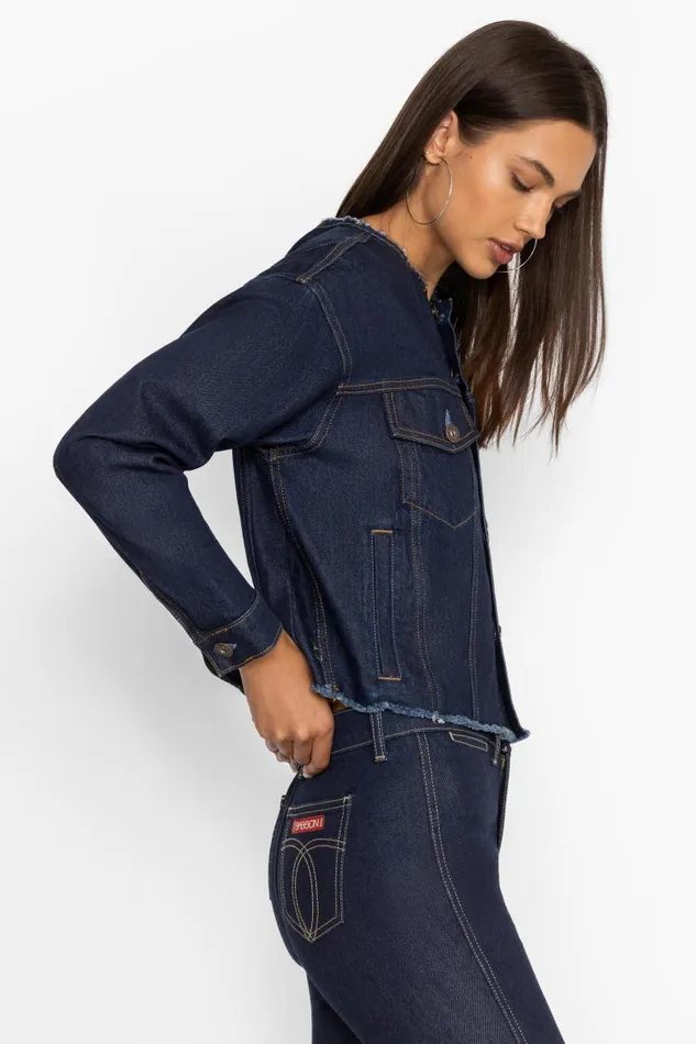 Women Outerwear Johnny Was JARDIN AMOUR DENIM JACKET Ultra Dark Wash