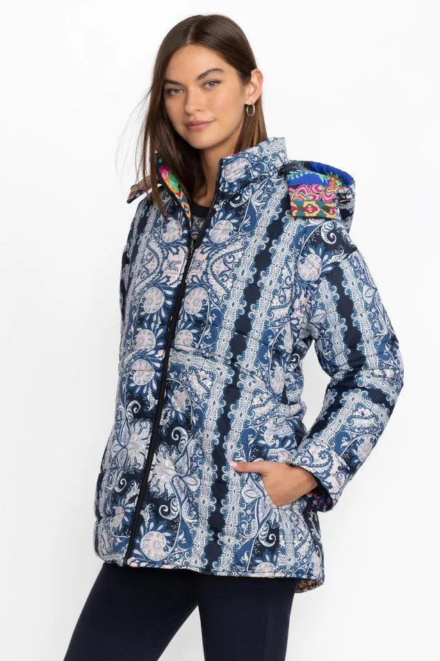 Women Outerwear Johnny Was MAURI PUFFER JACKET Darnahta Scarf Print Women Outerwear Johnny Was MAURI PUFFER JACKET Darnahta Scarf Print