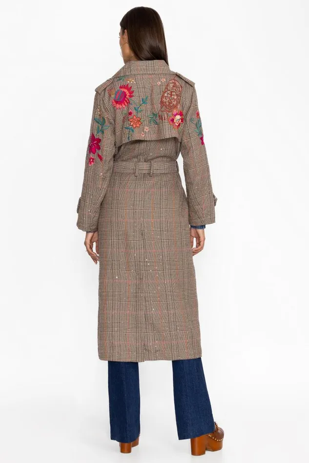 Women Outerwear Johnny Was TRENCH COAT Malinda Plaid