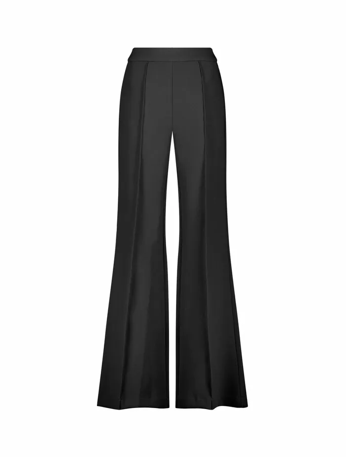 Women Pants Mac Duggal Classic Crepe Wide Leg High Waisted Trouser Pant 8211 FINAL SALE Black