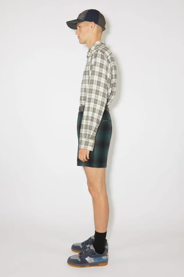 Women Patchwork Shorts Bluegreen Acne Studios Shorts