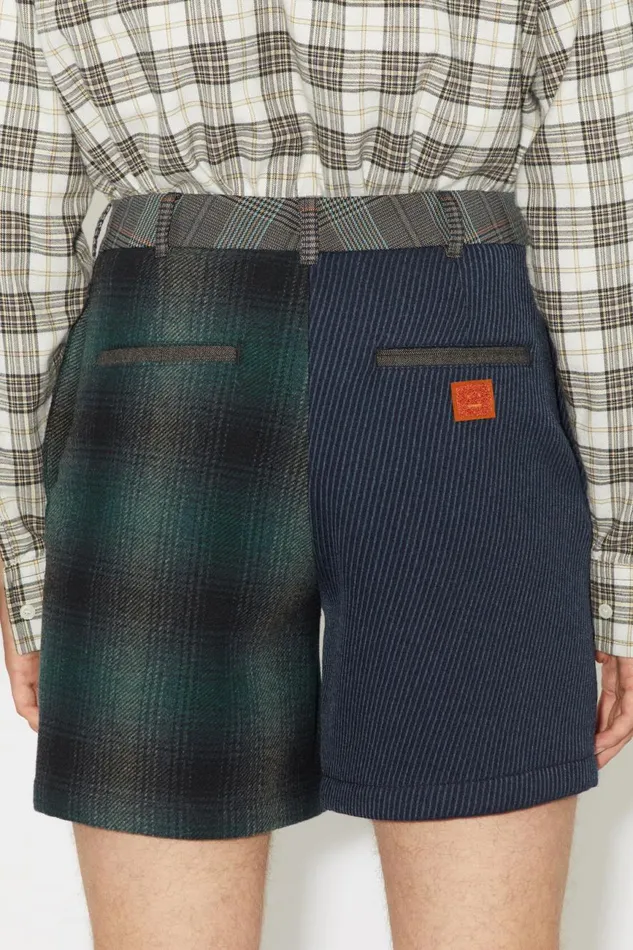 Women Patchwork Shorts Bluegreen Acne Studios Shorts