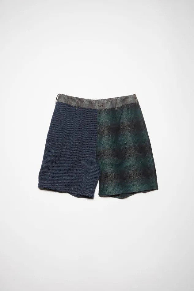 Women Patchwork Shorts Bluegreen Acne Studios Shorts