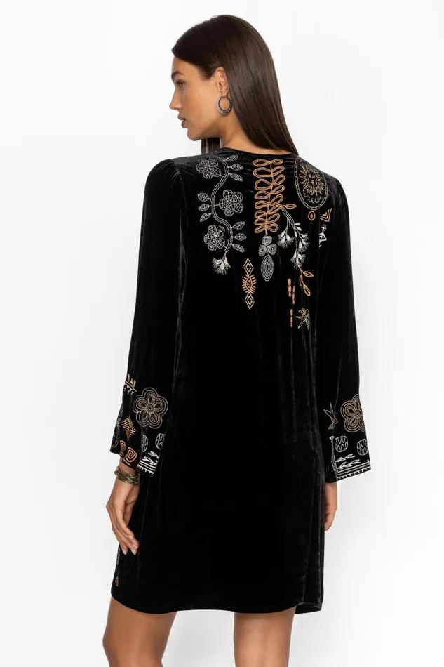 Women Petites Johnny Was KIMONO SLEEVE RELAXED DRESS Black