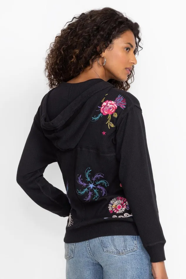 Women Petites Johnny Was RELAXED THERMAL HOODIE Black Women Petites Johnny Was RELAXED THERMAL HOODIE Black