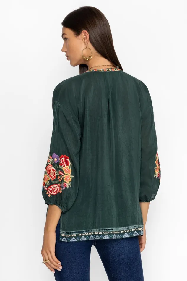 Women Petites Johnny Was ZADONIA BLOUSE Rain Forest