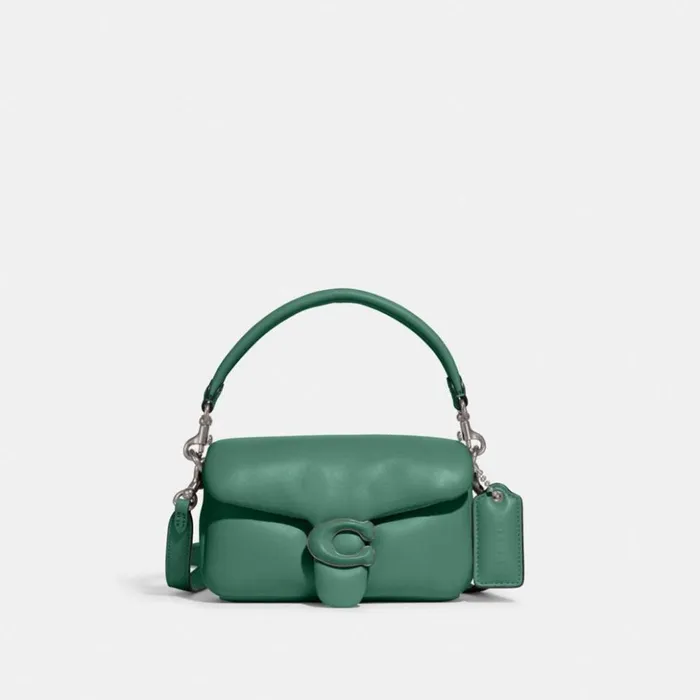 Women Pillow Tabby Shoulder Bag 18 Silverbright Green Coach Shoulder Bags and Hobos