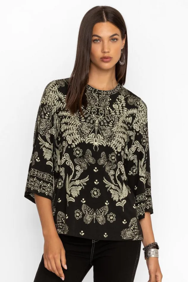 Women Plus Size Johnny Was THE JANIE FAVORITE BELL SLEEVE TOP Farfalla Joan