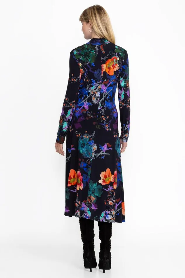 Women Plus Size Johnny Was THE JANIE FAVORITE SEAMED MOCK NECK DRESS Midnight Scarf Print Women Plus Size Johnny Was THE JANIE FAVORITE SEAMED MOCK NECK DRESS Midnight Scarf Print