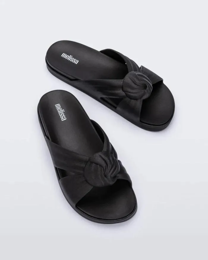 Women Plush Black Melissa Slides