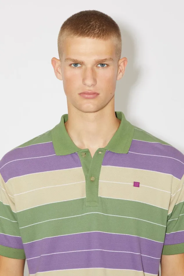 Women Polo Tshirt 8211 Regular Fit Purplegreen Acne Studios Tshirts