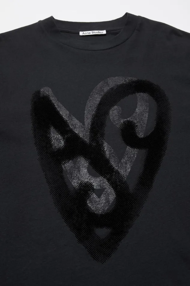 Women Printed Tshirt Black Acne Studios Tshirts