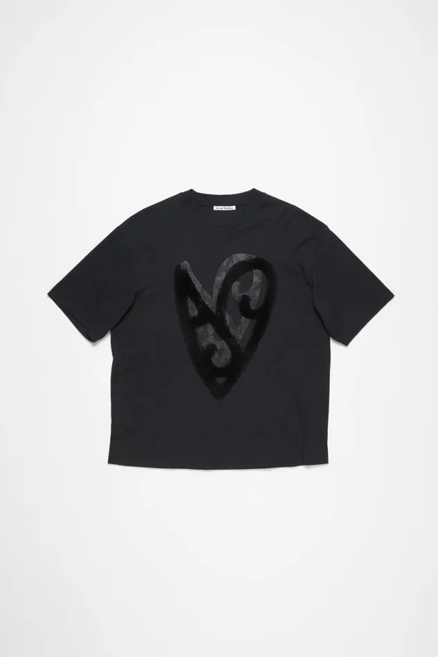 Women Printed Tshirt Black Acne Studios Tshirts