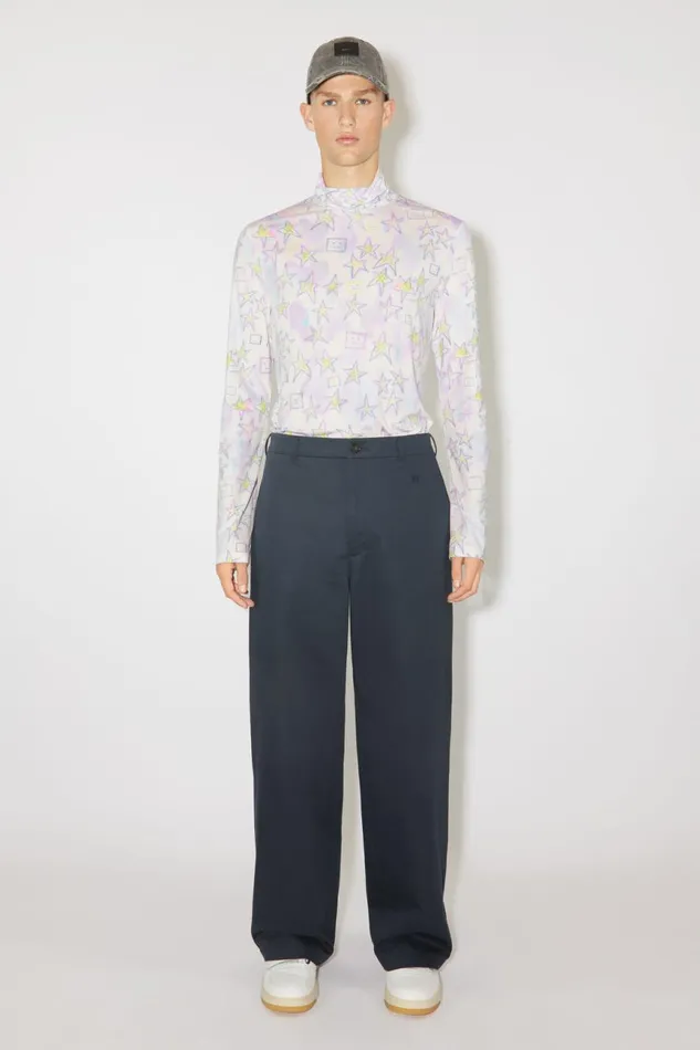 Women Printed Top 8211 Fitted Fit Pale Pinkmulti Acne Studios Tshirts