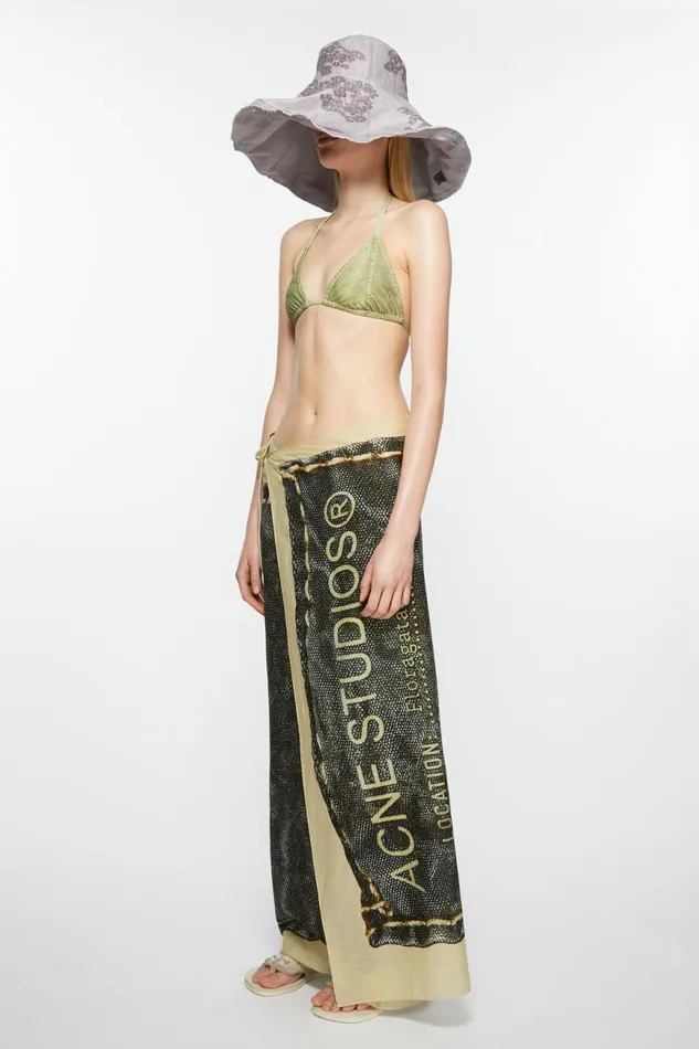 Women Printed Twopiece Swimwear Sage Green Acne Studios Shorts