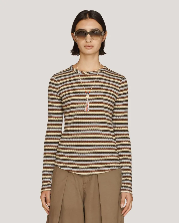 Women Raindrops Top Multi Stripe YMC Tops and TShirts
