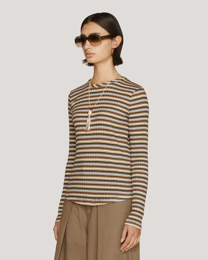 Women Raindrops Top Multi Stripe YMC Tops and TShirts