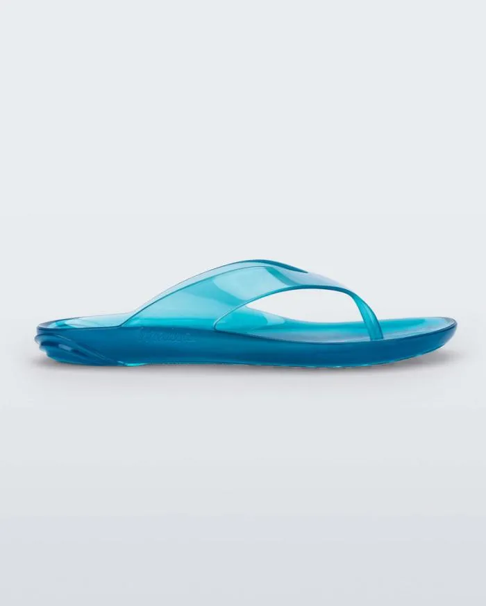 Women Real Jelly Flip Flop Clear Blue Melissa Flip Flops