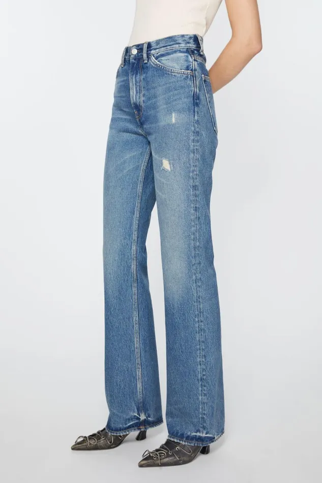 Women Regular Fit Jeans 8211 1977 Mid Blue Acne Studios Jeans