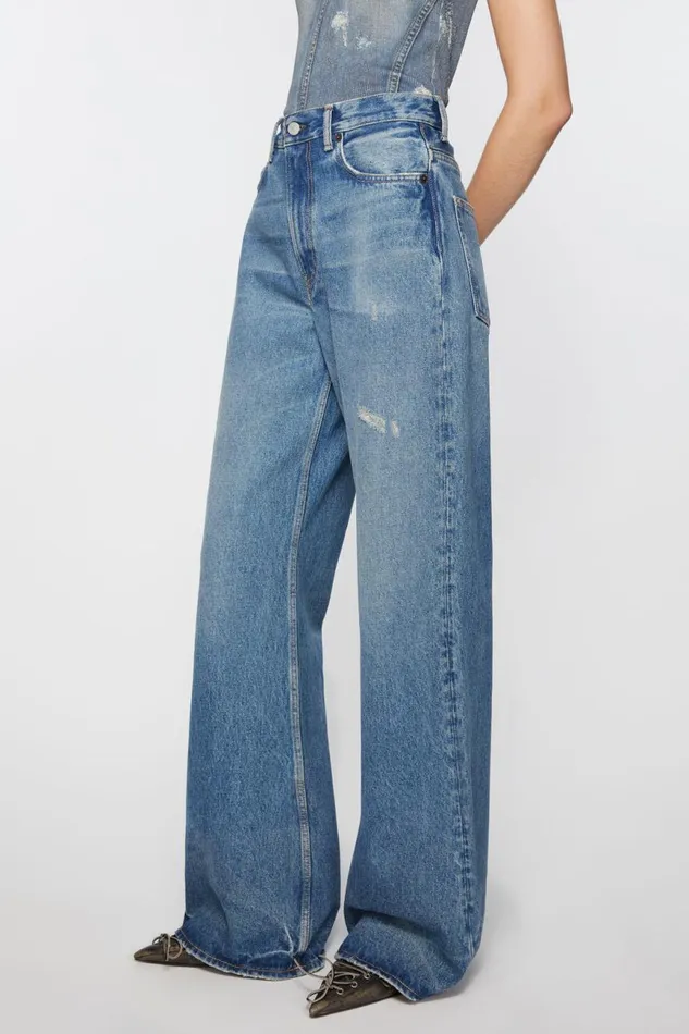 Women Relaxed Fit Jeans 8211 2022F Mid Blue Acne Studios Jeans