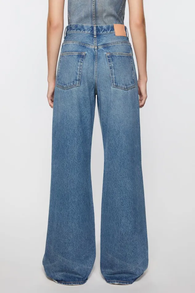 Women Relaxed Fit Jeans 8211 2022F Mid Blue Acne Studios Jeans