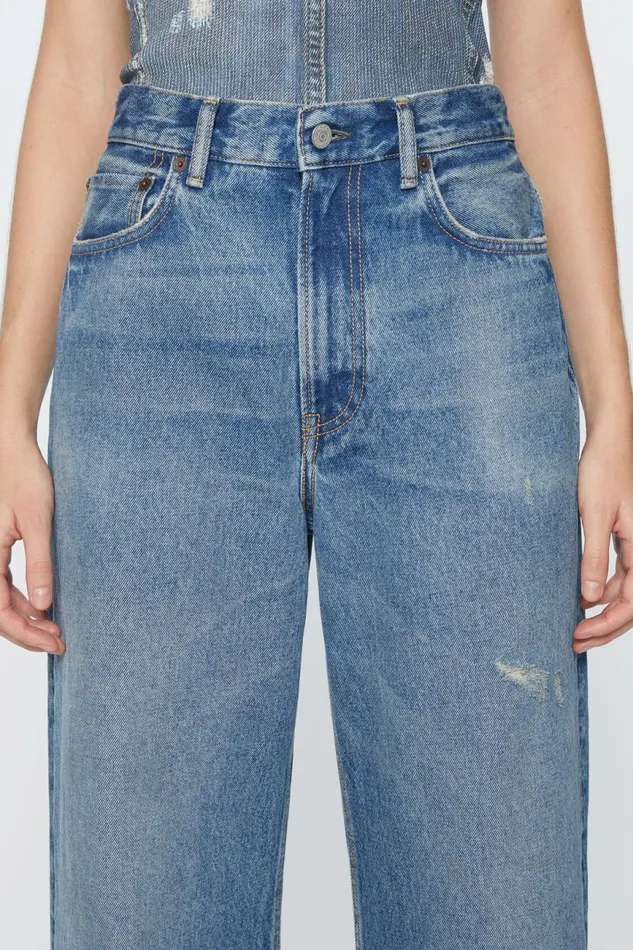 Women Relaxed Fit Jeans 8211 2022F Mid Blue Acne Studios Jeans