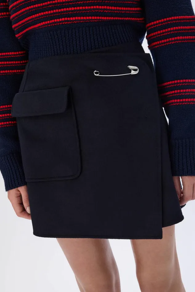 Women Reversable Wrap Skirt Navy Blue Sonia Rykiel Skirts
