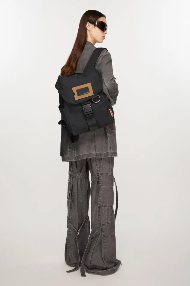 Women Ripstop Nylon Backpack Black Acne Studios Bags