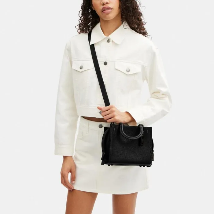 Women Rogue 20 In Colorblock Regenerative Leather Pewterblack Coach Satchels and Top Handles