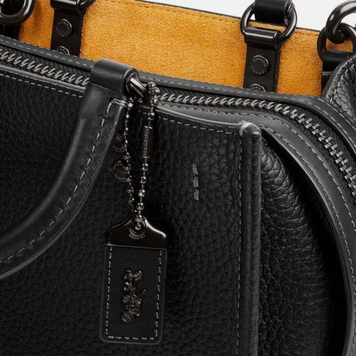 Women Rogue 20 In Colorblock Regenerative Leather Pewterblack Coach Satchels and Top Handles