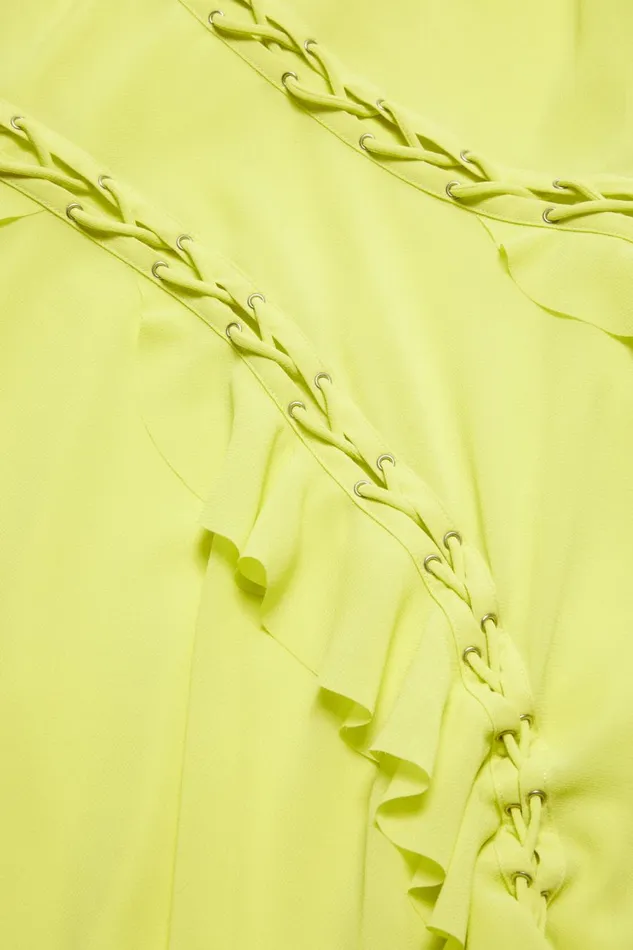 Women Ruffle Strap Dress Acid Yellow Acne Studios Dresses