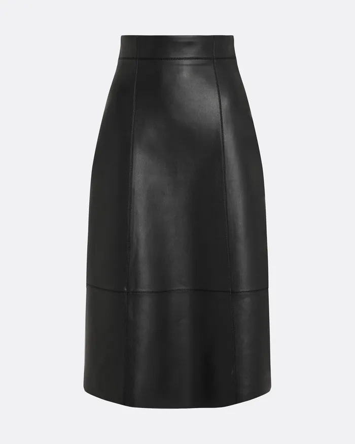 Women Safiyaa Mathilde Black Vegan Leather Skirt Black Skirts