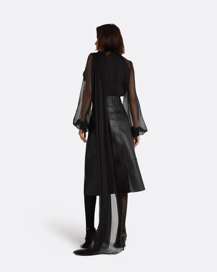 Women Safiyaa Mathilde Black Vegan Leather Skirt Black Skirts