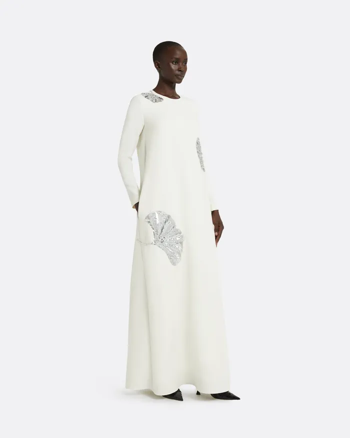 Women Safiyaa Naima Ivory Long Dress Ivory Dresses