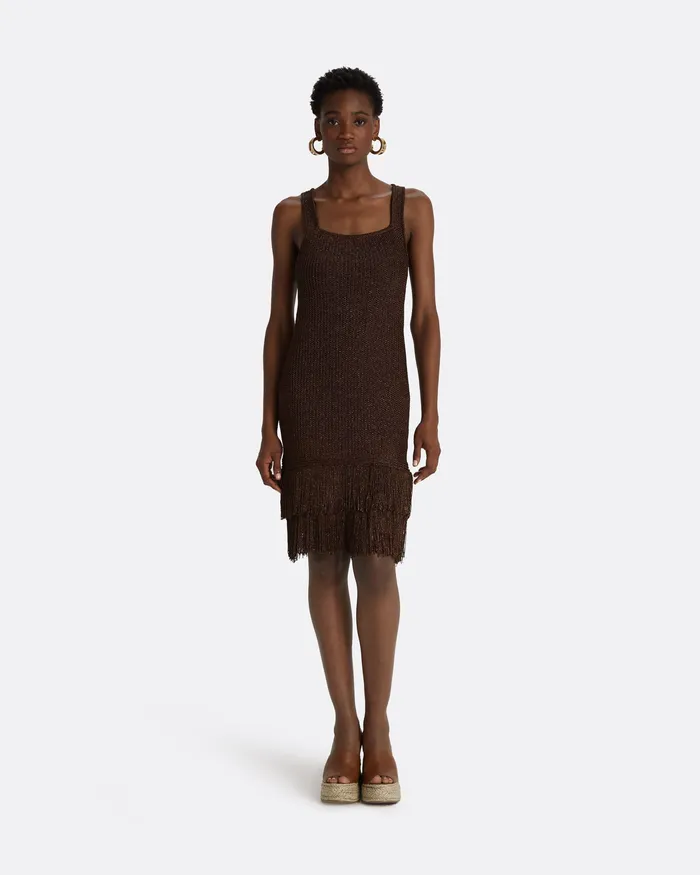 Women Safiyaa Taylor Deep Brown Knit Dress Deep Brown Knitwear