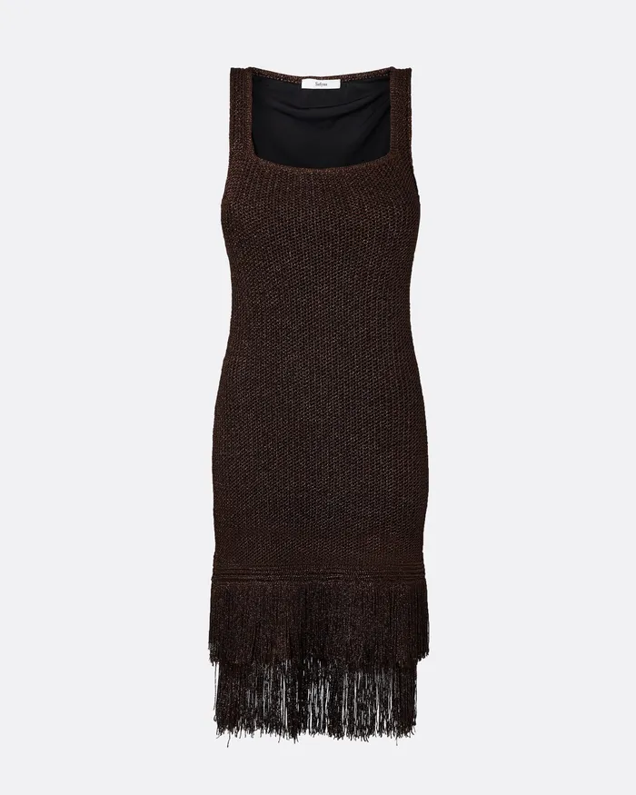 Women Safiyaa Taylor Deep Brown Knit Dress Deep Brown Knitwear