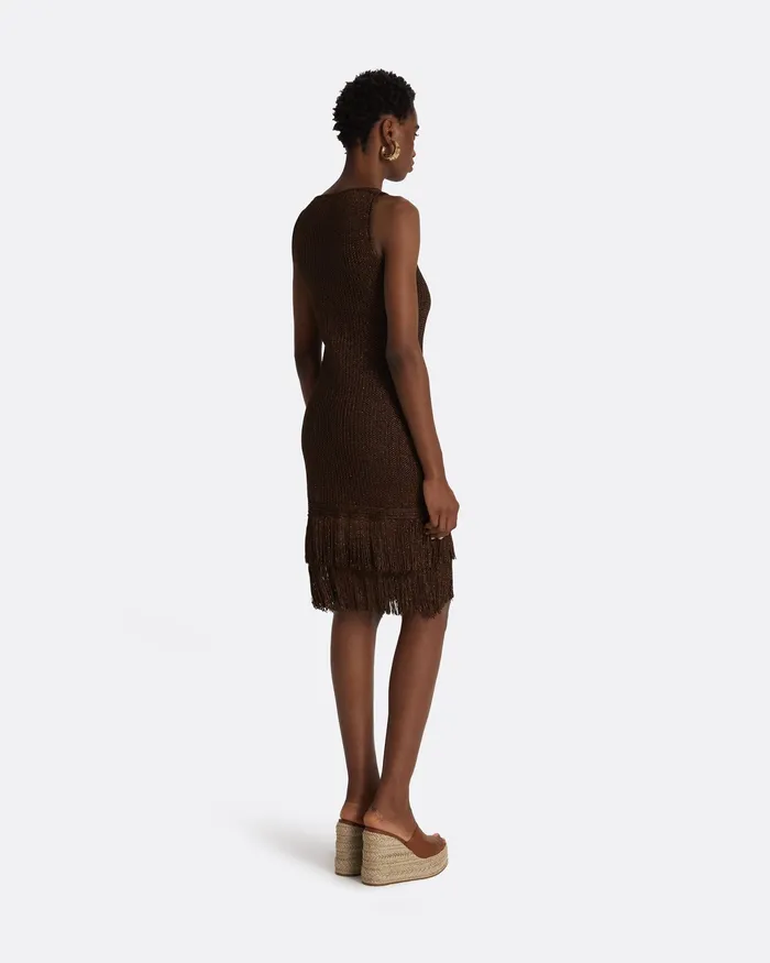 Women Safiyaa Taylor Deep Brown Knit Dress Deep Brown Knitwear