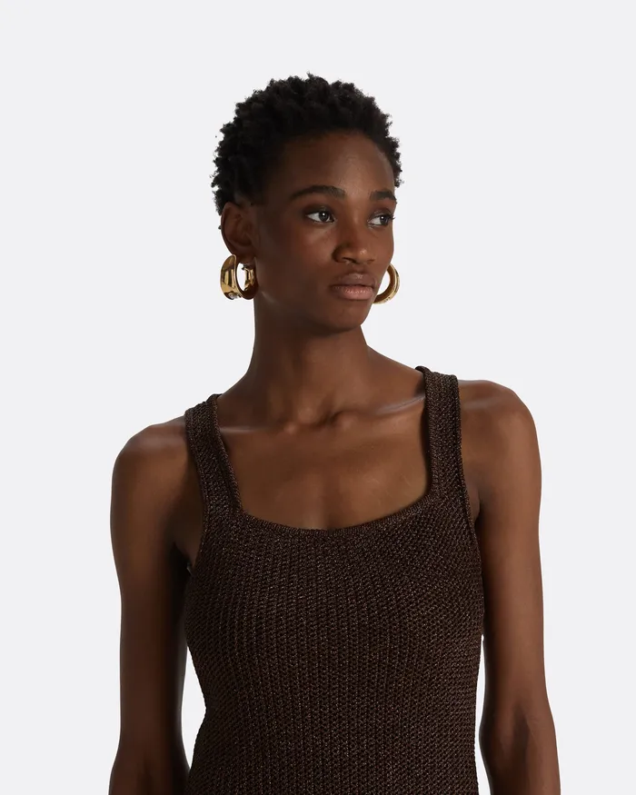 Women Safiyaa Taylor Deep Brown Knit Dress Deep Brown Knitwear