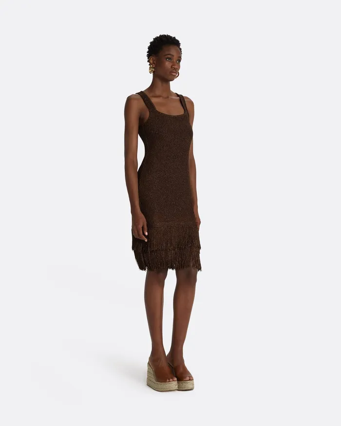 Women Safiyaa Taylor Deep Brown Knit Dress Deep Brown Knitwear